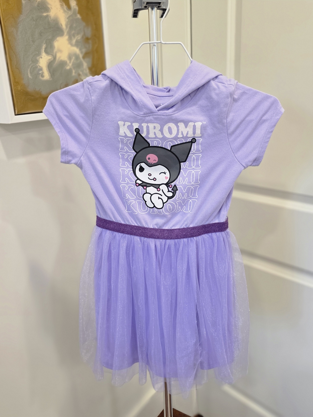 Kuromi Tulle Hooded Dress Girls S 6-6x